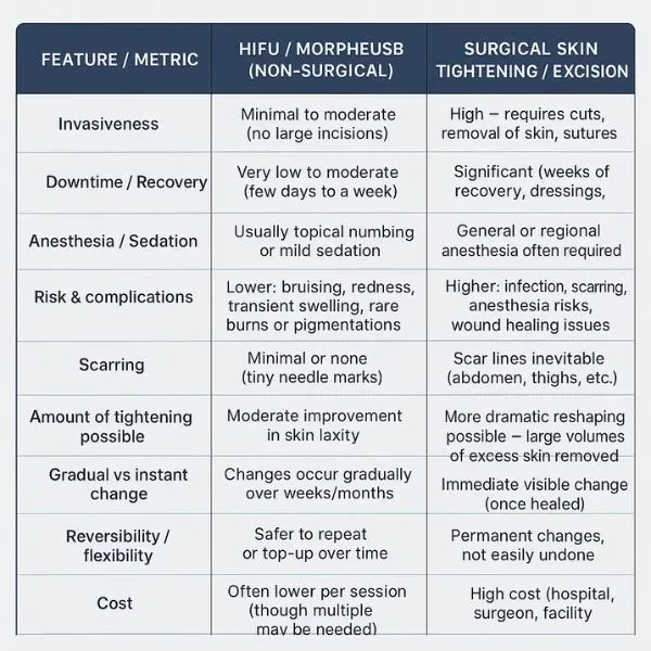 Lost the Weight but Not the Loose Skin? 3 A table showing the benefits of Lipo Sculpt Stoulton treatments to combat loose skin.